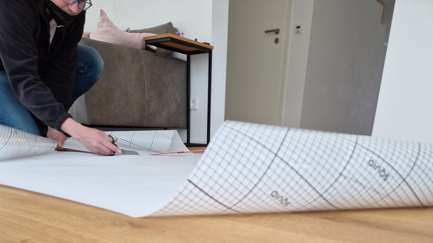 [Translate to English:] Hafttextil der Kooperation im Badezimmer