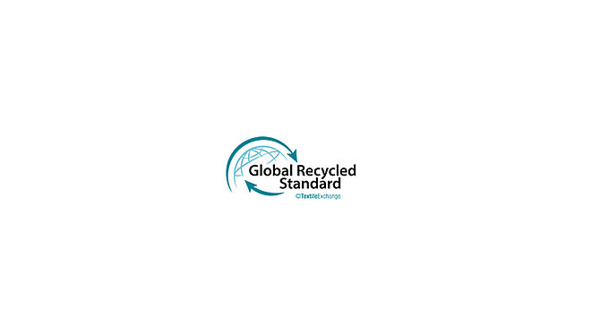 Logo des Global Recycled Standard mit stilisiertem Globus und Pfeilen, die Recycling symbolisieren.