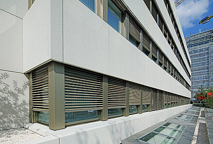 Außenraffstores an den Fenstern