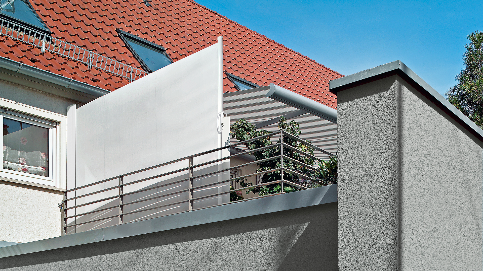 Seitenmarkise Ausziehbar Windschutz Sonnenschutz Markise Balkon